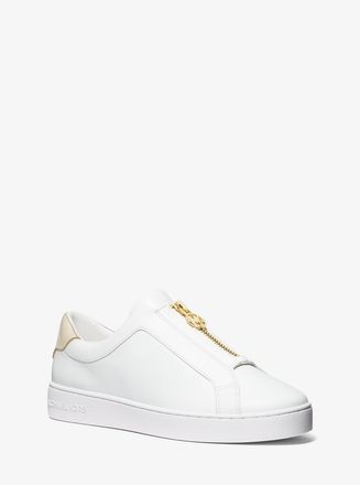 Michael Kors Keaton Leather Zip-Up Sneaker