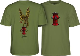 Powell Peralta Andy Anderson Vajra T-Shirts, Military Green, Large
