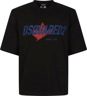 Dsquared2 Black Cotton Loose Fit T-Shirt