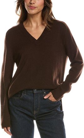Fort&eacute; Cashmere Hi Low Easy V-Neck 100% Cashmere Sweater