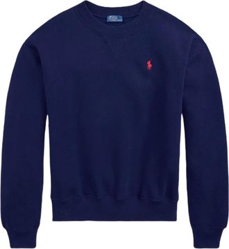 Polo Ralph Lauren Crew Neck Sweatshirt - Dames - Sweatshirts - Blauw - M - Katoen - Hoodies & sweatvesten