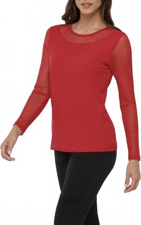 Anatomie Kim Mesh-Sleeve Top In Atomic Red
