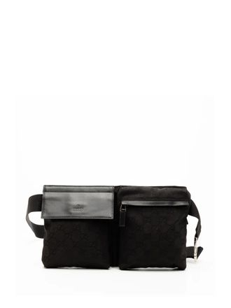 Gucci 2000-2015 GG Canvas Double Pocket belt bag - Black
