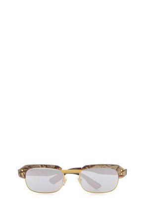 Gucci Womens Printed Acetate And Metal Sunglasses Brown Silver Exterior: Occhiali Da Sole