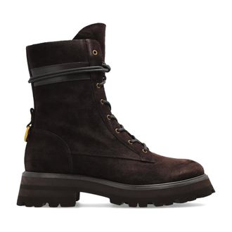 Michael Kors Schoenen, Dames, Bruin, 38 1/2 EU, Leer, Caleb Enkellaarsjes