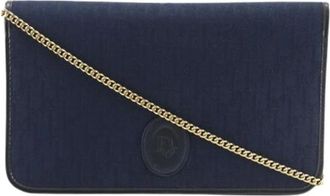 Dior Pre-owned Vintage Canvas Schoudertas - Dames - Vintage Clutch - Blauw - ONE Size - Vintage