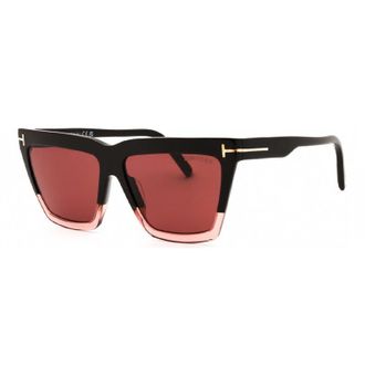 Tom Ford Sunglasses Geometric Full Rim, Dark Brown Frame And Mauve Lens Ft111050Z