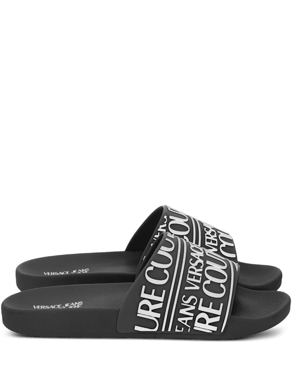 Versace Jeans Couture rubberised-logo slides - men - Rubber 