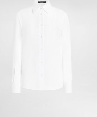 Dolce & Gabbana Stretch Poplin Shirt - Woman Shirts And Tops White Cotton 36