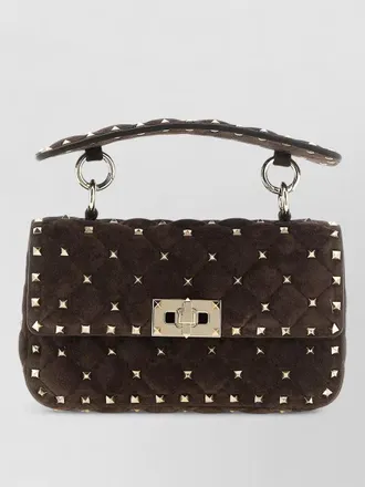 Valentino Garavani rockstud spike quilted chain clutch bag