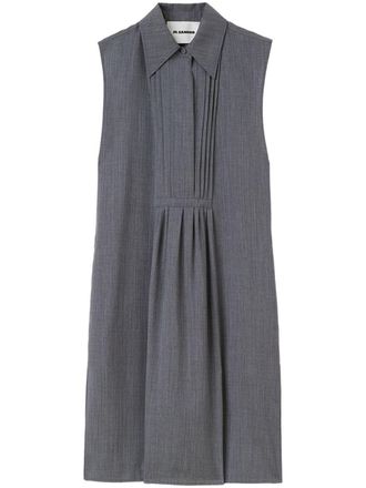 Jil Sander Wollen jurk met puntkraag - Grijs