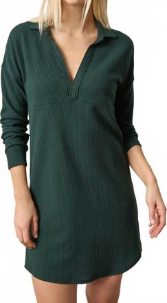 Lilla P Womens Split Neck Collared Dress In Spruce
