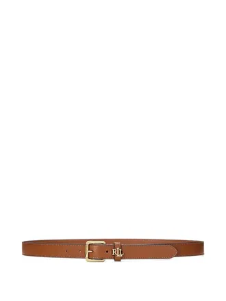 Lauren Ralph Lauren Cintura in pelle con placca logo - Marrone