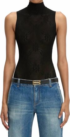 Victoria Beckham Sleeveless High Neck Bodysuit In Black
