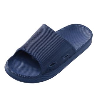 Generic Slippers Sandals Bathroom Solid Women Bottom Slippers Men Home Flat Home And Color Mens slipper Men House Slippers Non Slip (Dark Blue, 8)