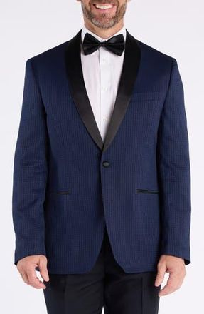 The Savile Row Company Box Check Jacquard Evening Jacket in Navy at Nordstrom Rack, Size 42Regular