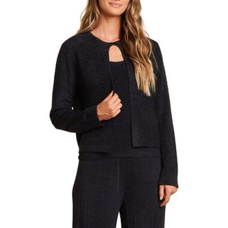 Barefoot Dreams CozyChic Lite Cardigan in Black at Nordstrom Rack, Size X-Large