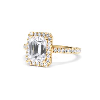 The Diamond Store Annabelle Lab Diamond Halo Engagement Ring in 18K Gold 2.75ct F/VS1