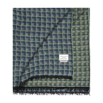 Alessia Santi Accessoires, Dames, Veelkleurig, ONE Size, Wol, Geruite Sjaal van Wol en Alpaca