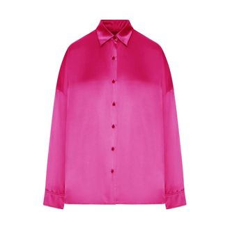 Dries Van Noten Satin Shirt - female - Dries Van Noten - Shirts - Pink - XS - Blouses & Shirts