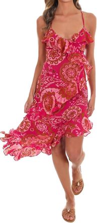 Dress Forum Womens Sunset Muse Ruffle Midi Dress In Claret Red