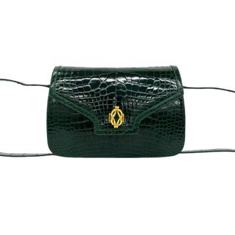 Gucci Green Leather Shoulder Bag Tote Bag (Pre-Owned)