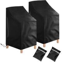 OEM Juego De 2 Fundas Protectoras Houhence Para Sillas De Jard&iacute;n, Impermeables, Resistentes Al Viento Y A Los Rayos Uv, Poli&eacute;ster 210d, Tama&ntilde;o 64 X 64 X 7