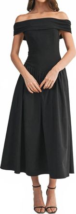 Mustard Seed Margot Off The Shoulder Midi Dress In Black