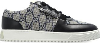 Emporio Armani Sportschoenen met Monogram - Heren - Sneakers - Beige - 43 1/2 EU - Leer - Schoenen