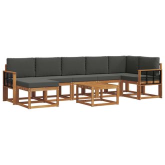 vidaXL Conjunto De Sof&aacute;s De Exterior 8 Pcs Natural Y Antracita Vidaxl