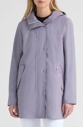Hunter Acacia Waterproof Rubberized Rain Jacket in Lavender Grey at Nordstrom, Size X-Large