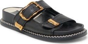 Dolce Vita Sevana Two Strap Sandal in Black Leather at Nordstrom Rack, Size 6.5