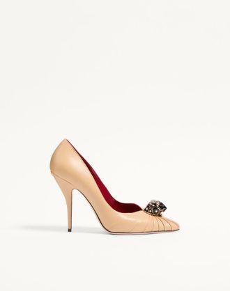 Valentino Garavani D&eacute;collet&eacute; Panthea In Capretto 105Mm Donna DESERT BEIGE 35.5