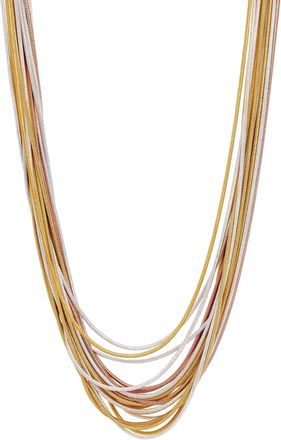Savvy Cie Jewels TRI-COLOR MULTI-STRAND LONG NECKLACE