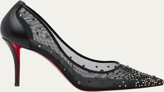 Christian Louboutin 80mm Miss Z Degrastra Embellished Mesh Pumps