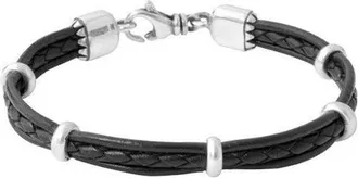 King Baby Studio Multi Strand Leather Bracelet with Silver Beads at Nordstrom, Size Medium