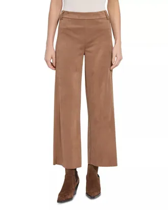 Lyss&eacute; Vionette Vegan Suede Wide Leg Trouser In Lux Camel