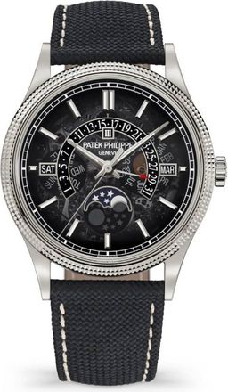 Patek Philippe Grand Complications Perpetual Hand Wind Moon Phase Black Dial Watch 6159G-001