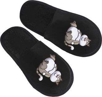 Generic Cotton Slipper Fat Cartoon Cat Soft Spa Slippers Plush Lightweight Home Slippers Bedroom Hotels L