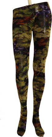 Dolce & Gabbana Black Grapes Print Stockings Womens Tights