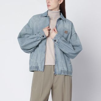 Miu Miu Giacca celeste in denim chambray
