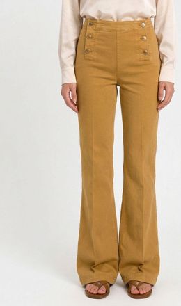 Twinset Pantaloni flared in cotone stretch