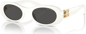 Miu Miu Ladies Black Oval Sunglasses MU06ZS 1425S0
