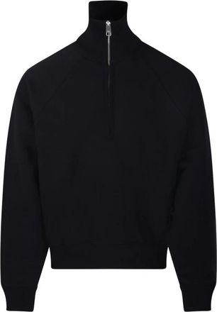 Ami Zipped Sweatshirt With Tonal Embossed Ami De Coeur - Heren - Vesten met rits - Zwart - L - Katoen - Hoodies & sweatvesten