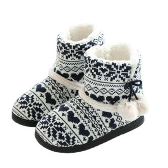 Generic YUJIEBB Winter Slipper Booties for Women Warm Plush Indoor Outdoor Cute House Home Shoes Boots Black
