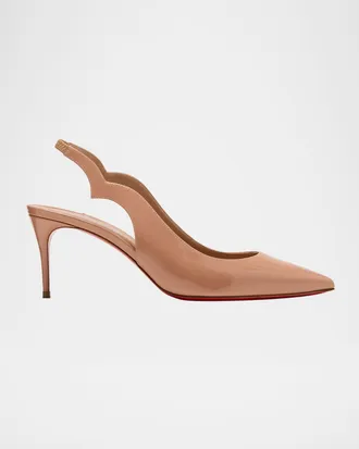 Christian Louboutin 70mm Hot Chick Patent Slingback Pumps