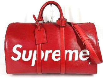 Louis Vuitton Pre-owned Boston Bag - Heren - Vintage Weekendtas - Rood - ONE Size - Leer - Vintage
