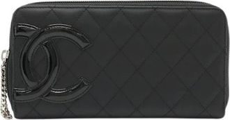 Chanel Pre-owned Cambon Line Zip Wallet Nero Rosa - - Pre-owned - Donna - Nero - ONE SIZE