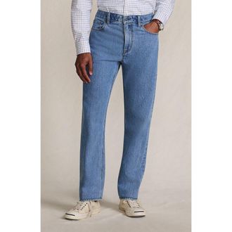 Lands End Rigid Comfort Waist Classic Fit Jean in Medium Stonewash at Nordstrom, Size 3536
