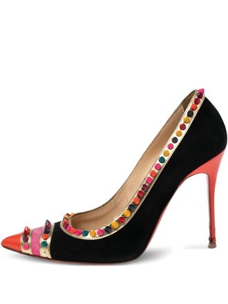 Christian Louboutin 105mm spike-stud pumps - women - Leather/Suede/Leather - 39.5 - Black